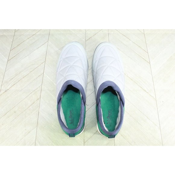 LL Bean Gray Nylon Mesh Cozy Fleece Ultralight PrimaLoft Slippers 10 M - Picture 6 of 9